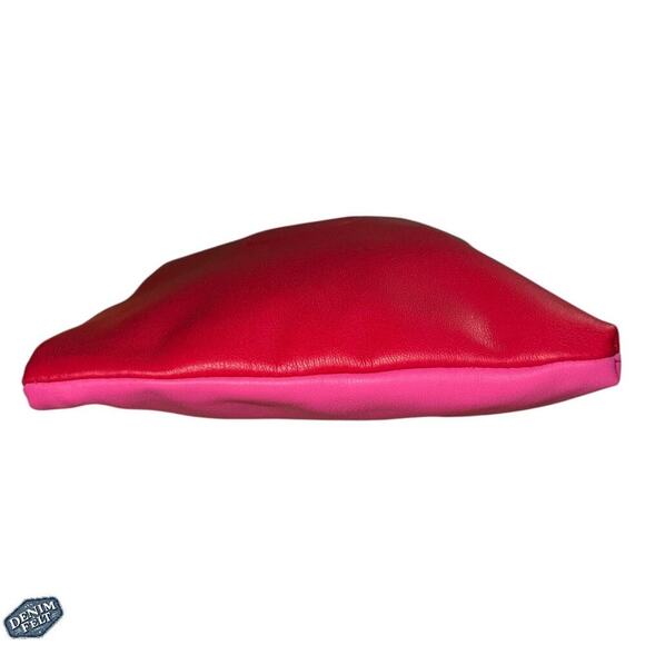 Christian Dior Beauté Pink/Red Dual Tone Cosmetic Pouch Embossed CD Logo NEW - Picture 7 of 12